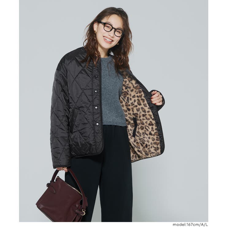 リバーシブルキルティングブルゾン | coca | 詳細画像17 