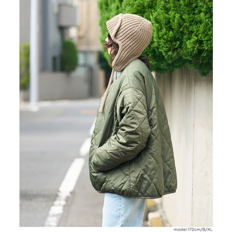 リバーシブルキルティングブルゾン | coca | 詳細画像21 