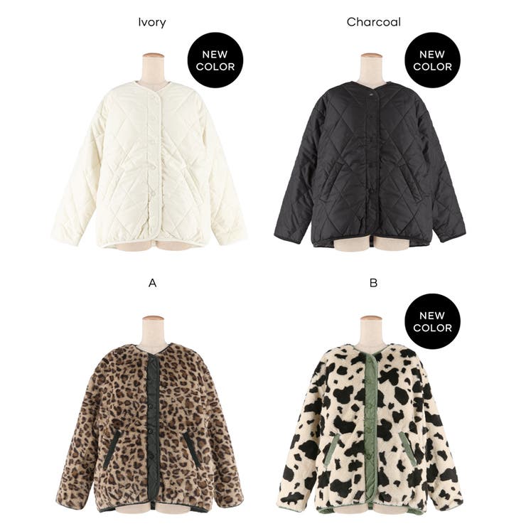 リバーシブルキルティングブルゾン | coca | 詳細画像25 