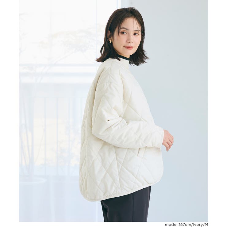 リバーシブルキルティングブルゾン | coca | 詳細画像15 