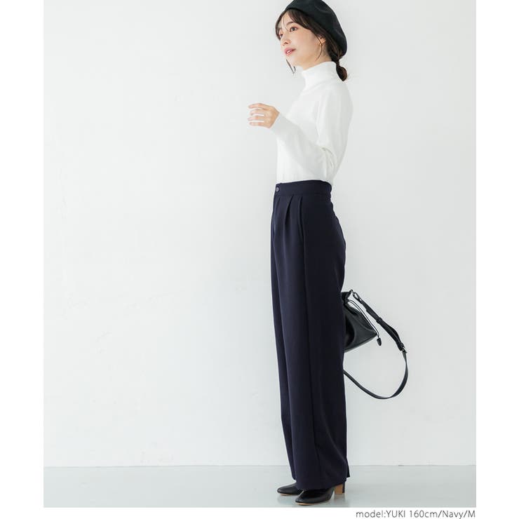Inscrire ハイウエストタックパンツ　未使用 セール】後ろゴムハイウエストタックパンツ（その他パンツ