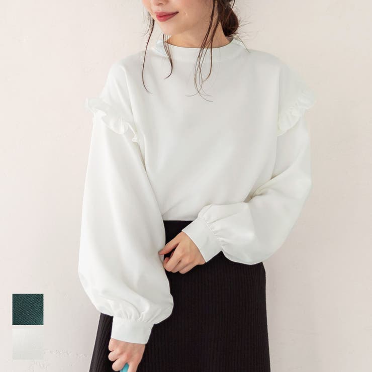 【特別セール品】 袖フリル無地ブラウス[品番：PA000012999]｜coca（コカ）の トップス