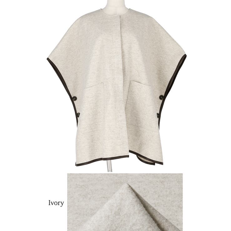 ニットモッサパイピングポンチョ | coca | 詳細画像15 