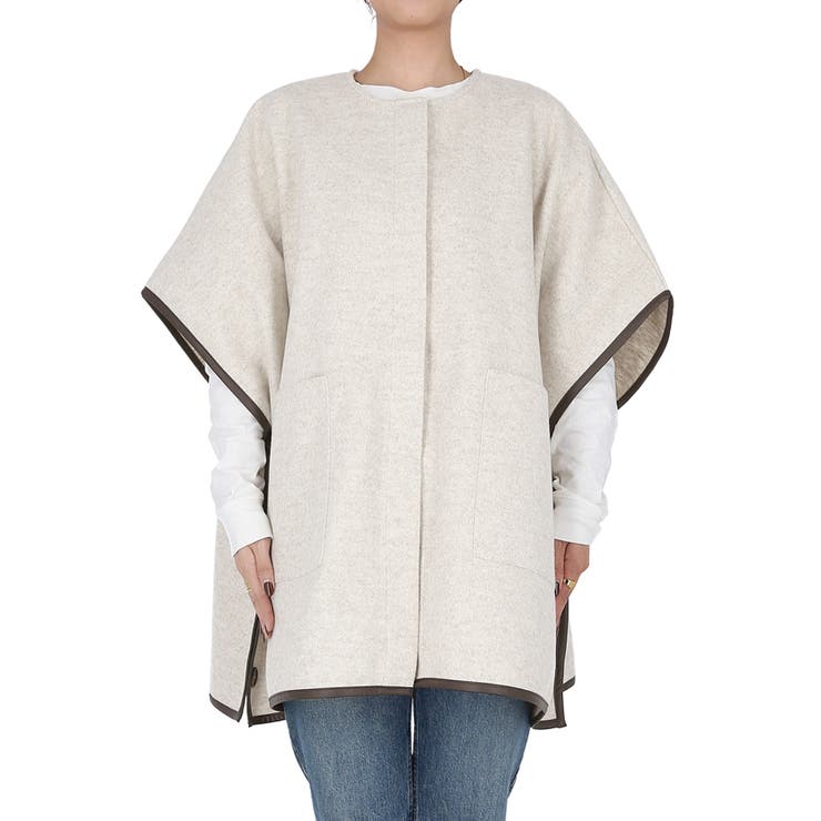 ニットモッサパイピングポンチョ | coca | 詳細画像3 