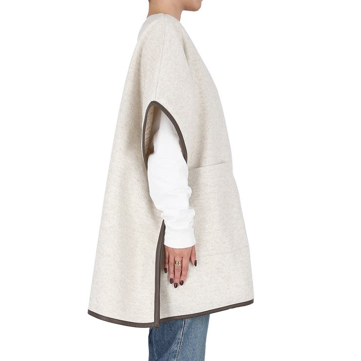 ニットモッサパイピングポンチョ | coca | 詳細画像4 