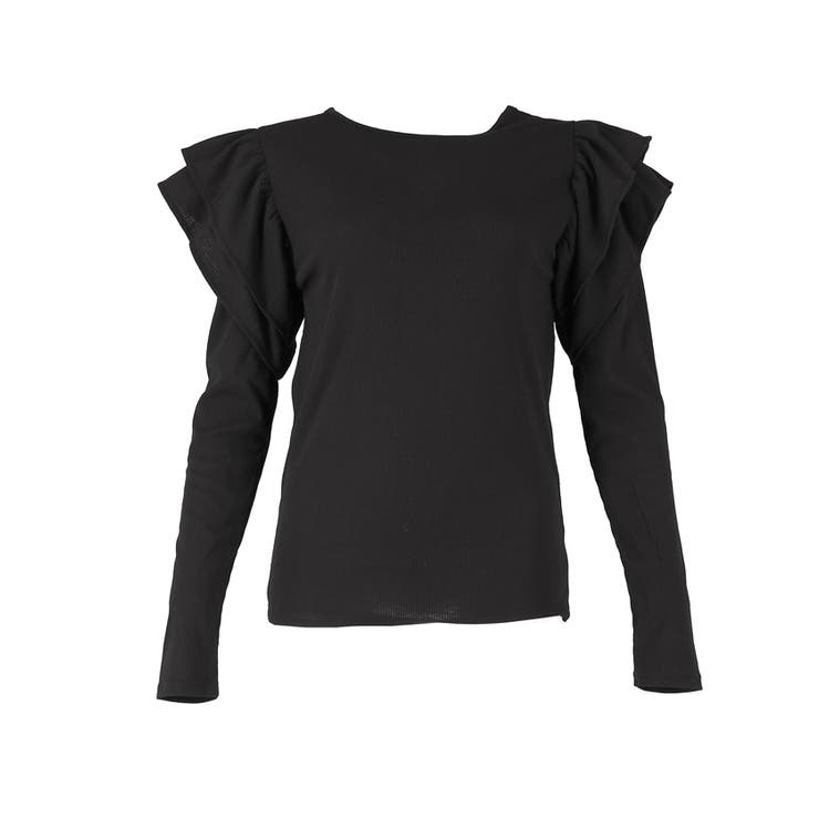 肩フリル長袖Tシャツ[品番：PA000013659]｜coca（コカ）｜レディース