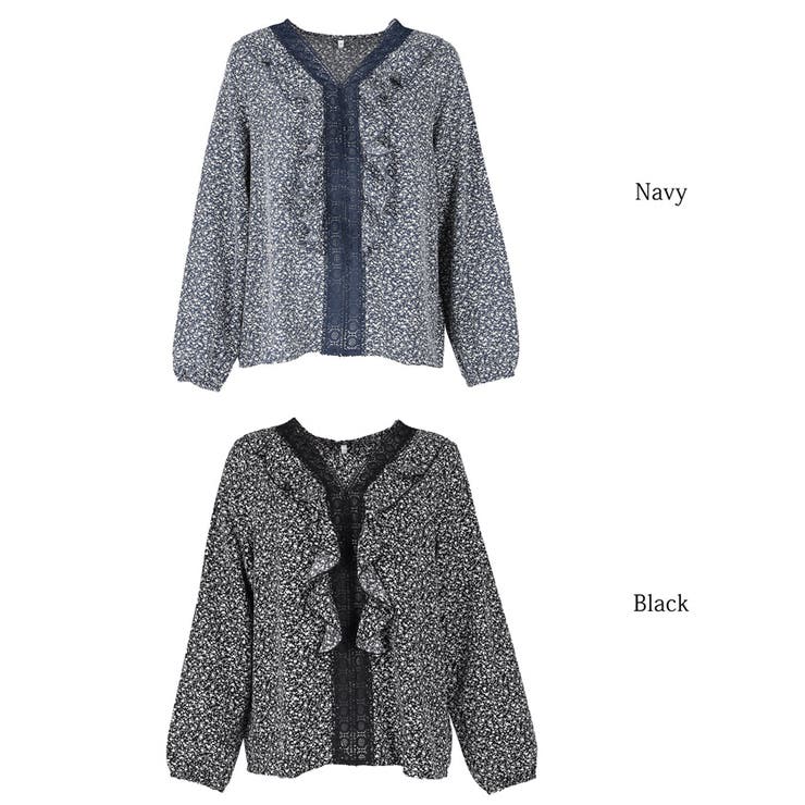 花柄フリルブラウス[品番：PA000013805]｜coca（コカ）の