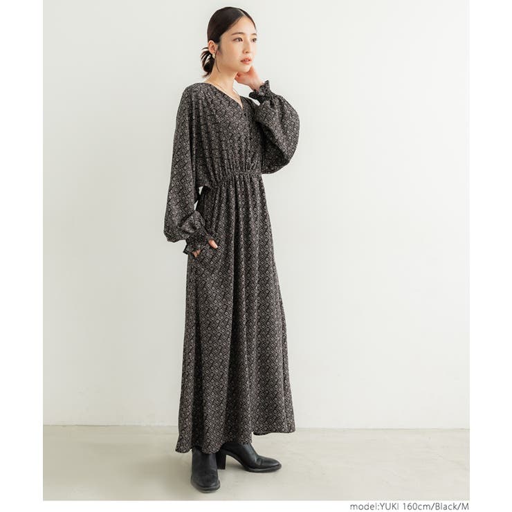 小紋柄ワンピース[品番：PA000013636]｜coca（コカ）のレディース  