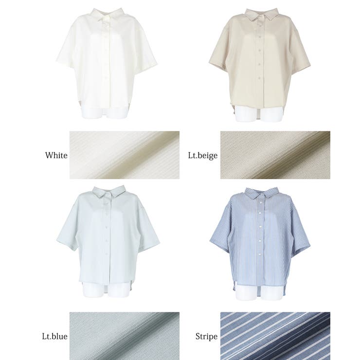 五分袖 レギュラーカラー シャツ L　[RIDICOLO] [リディーコロ] Amazon.co.jp: [RIDICOLO] [リディーコロ] 五分袖 レギュラー