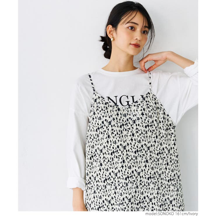 キャミワンピース レディース 楊柳プリーツ[品番：PA000013786