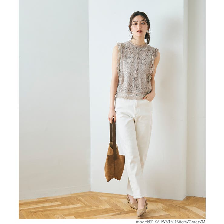 【送料込】チエコサクノースリーブ ブラウス anuke アンヌーク 2025SpringSummer トップス Sleeveless Frill