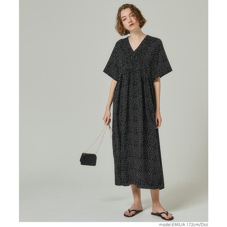 ドット柄Vネックワンピース[品番：PA000014044]｜coca（コカ）の