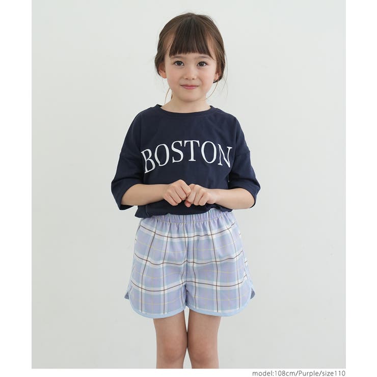 キッズ チェック柄パイピングショートパンツ[品番：PA000014180]｜coca