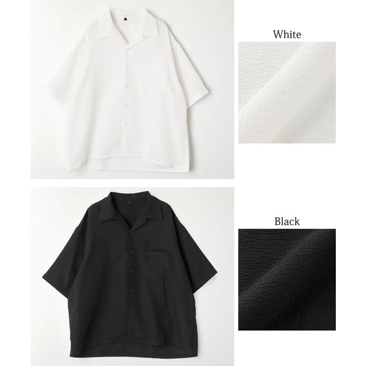 メンズシアサッカーストライプ開襟シャツ | coca | 詳細画像15 