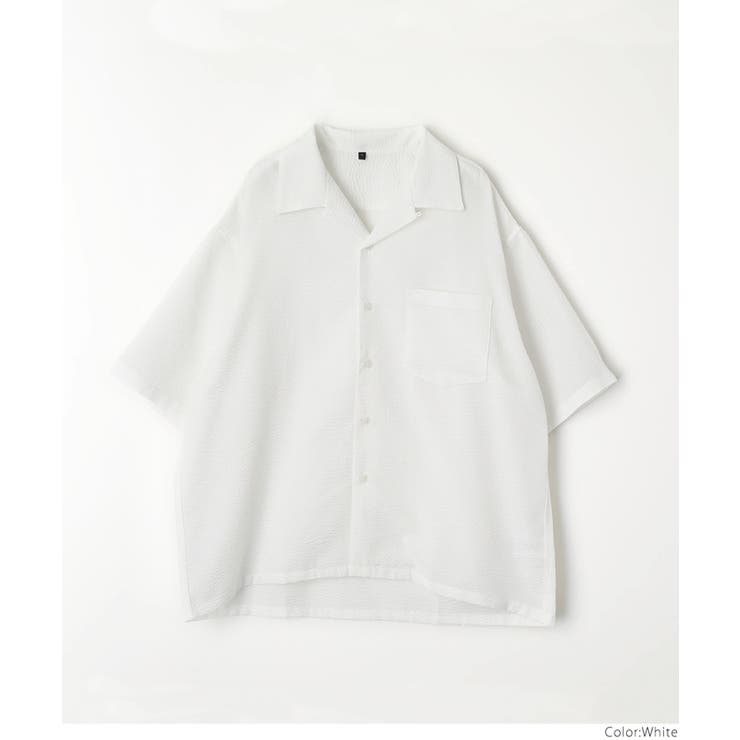 メンズシアサッカーストライプ開襟シャツ | coca | 詳細画像2 