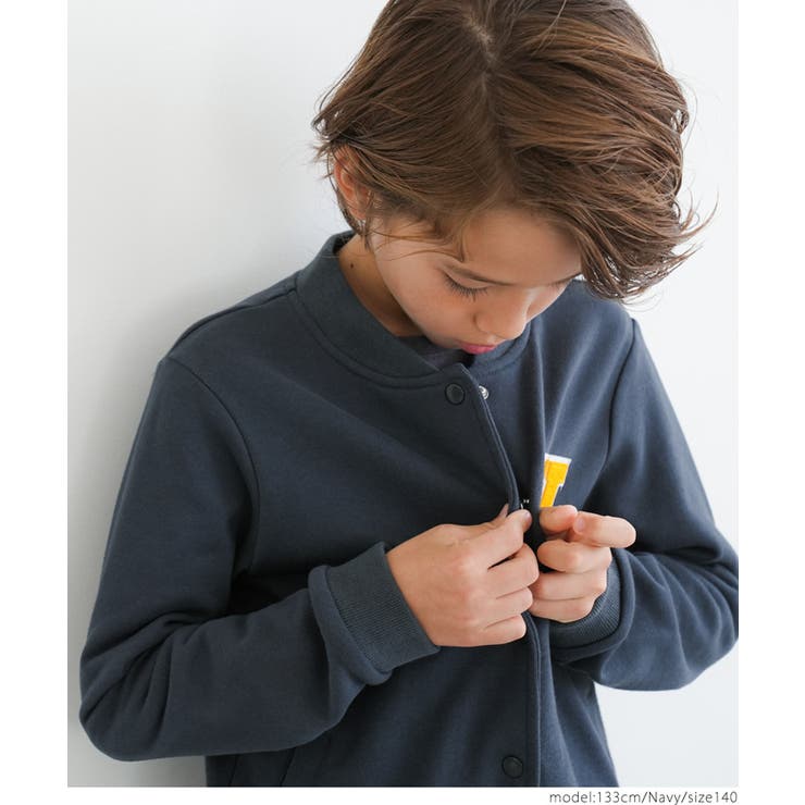 キッズ ワッペン付き裏毛ブルゾン | coca | 詳細画像4 