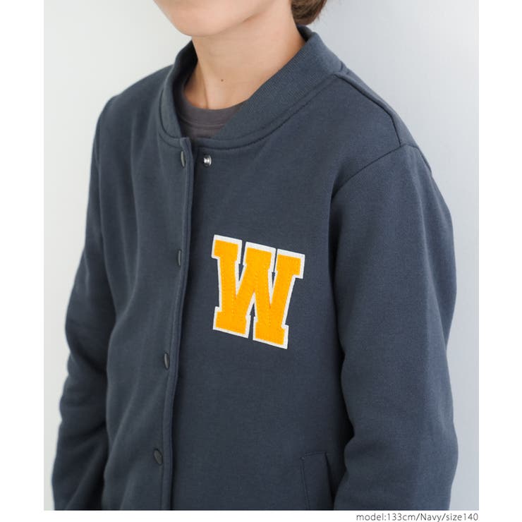 キッズ ワッペン付き裏毛ブルゾン | coca | 詳細画像7 