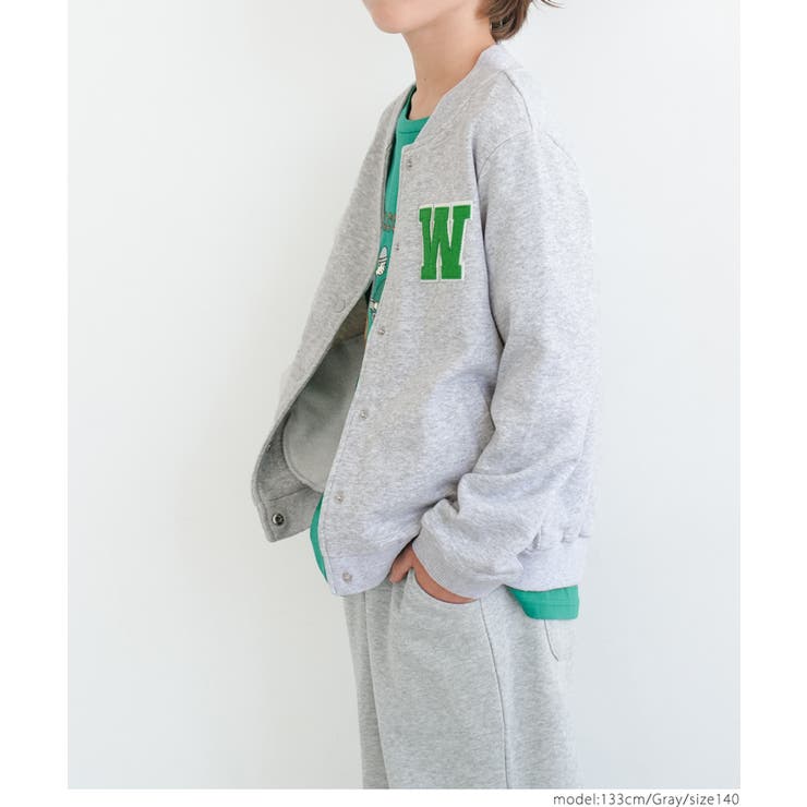 キッズ ワッペン付き裏毛ブルゾン | coca | 詳細画像9 