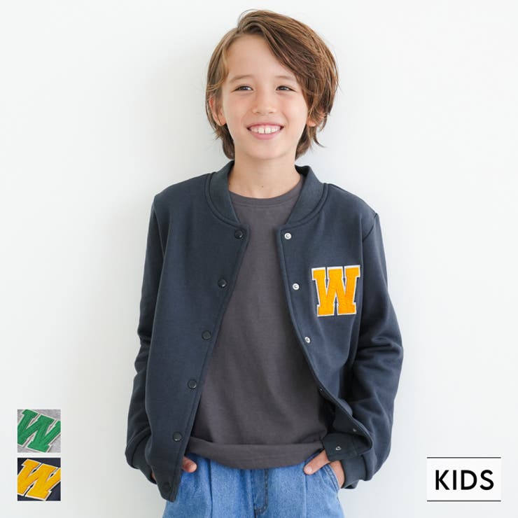 キッズ ワッペン付き裏毛ブルゾン | coca | 詳細画像1 