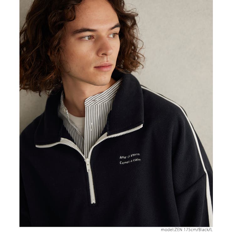 フリース刺繍ハーフZIPトラックトレーナー[品番：PA000015127]｜coca