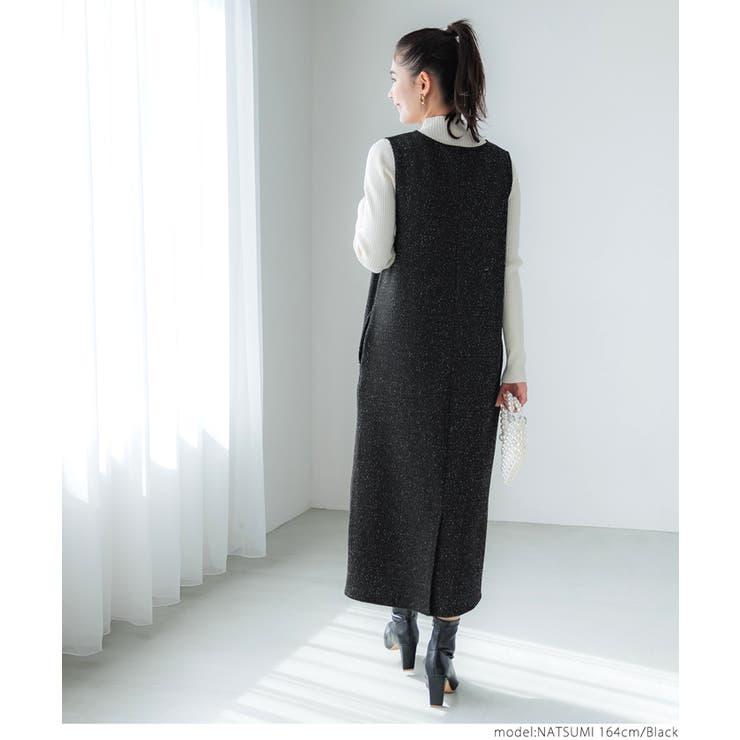 カットラメツイードジャンパースカート[品番：PA000014776]｜coca