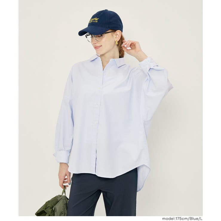 ［Blue］ | オックスドルマンボリュームスリーブシャツ | coca