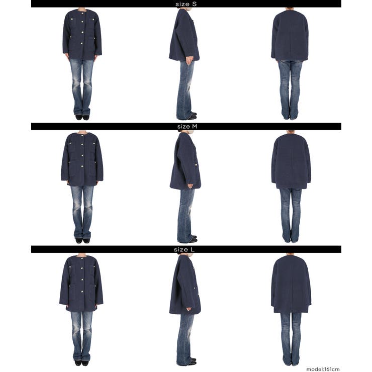 プードル金釦ノーカラーコート | coca | 詳細画像24 