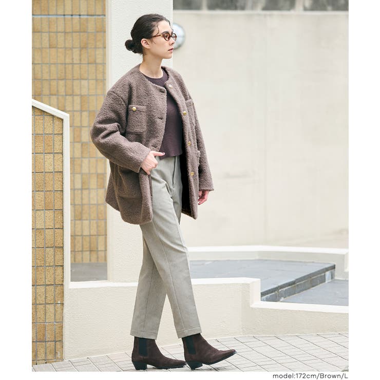 プードル金釦ノーカラーコート | coca | 詳細画像12 