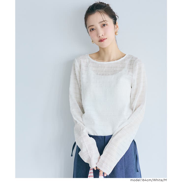 〈26ss新色登場／WEB限定カラー〉シースルードットトップス | coca | 詳細画像20 