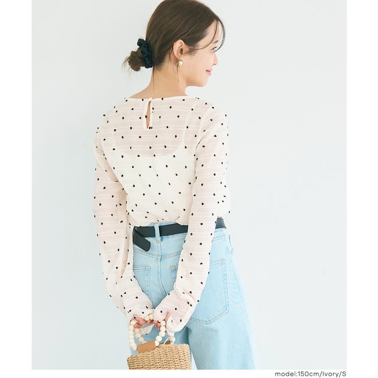 新品。Mサイズ。女性向け衣類。シースルー状のドット柄たま模様の服。 シースルードットトップス レディース メール便可 – coca公式ストア