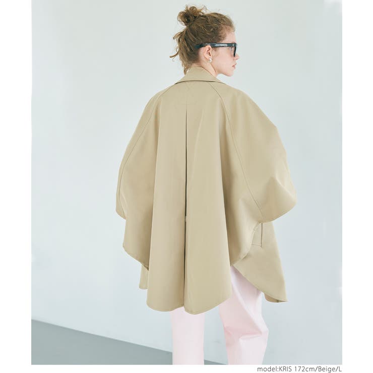 再入荷／トレンチポンチョコート レディース[品番：PA000015496