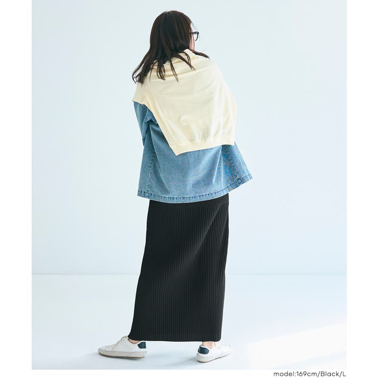 【新色追加！】ランダムリブロングIラインスカート | coca | 詳細画像15 