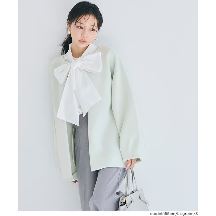 ［Lt.green］ | 【セレモニー】バウンススウェットノーカラーコート | coca