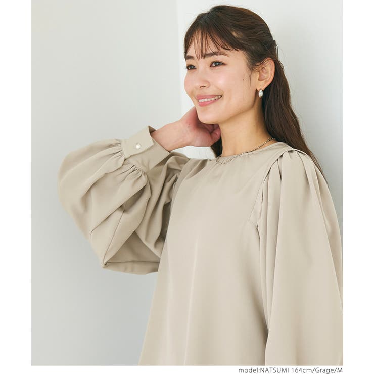 セットアップ対応ショルダータックブラウス | coca | 詳細画像8 