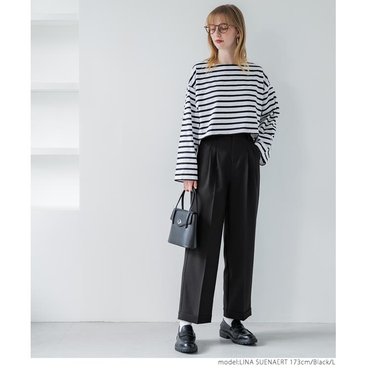 セットアップ対応タックワイドパンツ[品番：PA000015389]｜coca