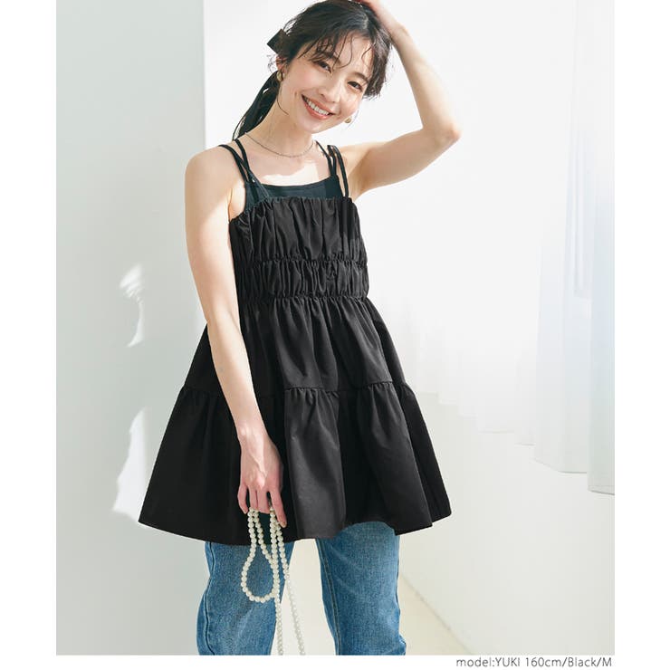 再入荷／パリフワギャザーキャミチュニック[品番：PA000015705]｜coca 