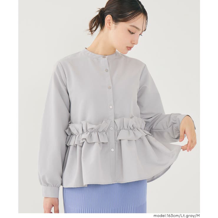 ［Lt.gray］ | ホイップフリルブラウス | coca