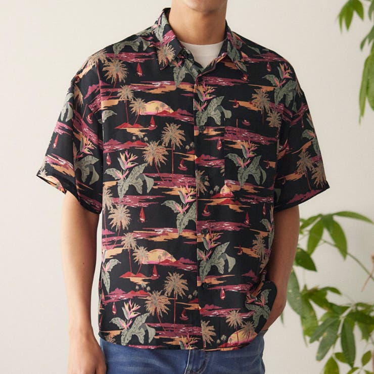 メンズサンセットビーチ柄半袖シャツ[品番：PA000015958]｜coca（コカ）のメンズファッション通販｜SHOPLIST（ショップリスト）