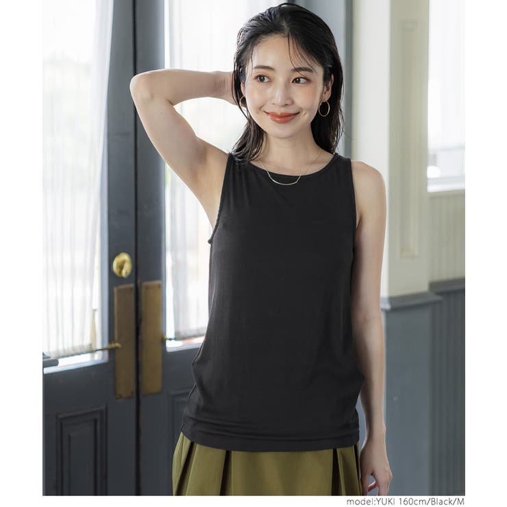 とろみリブボートネックノースリーブ | coca | 詳細画像13 