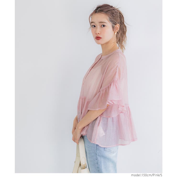 再入荷】シアーフリルブラウス[品番：PA000015966]｜coca（コカ