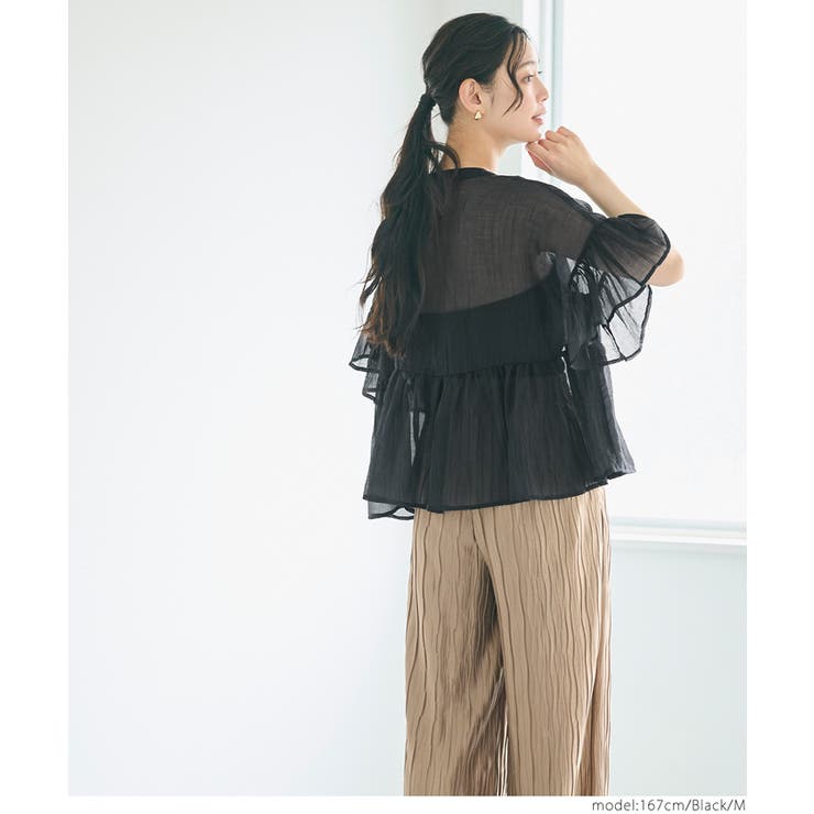 COCODEAL シアーフリルブラウス シアーフリルブラウス｜PETAL ONLINE（ペタルオンライン）