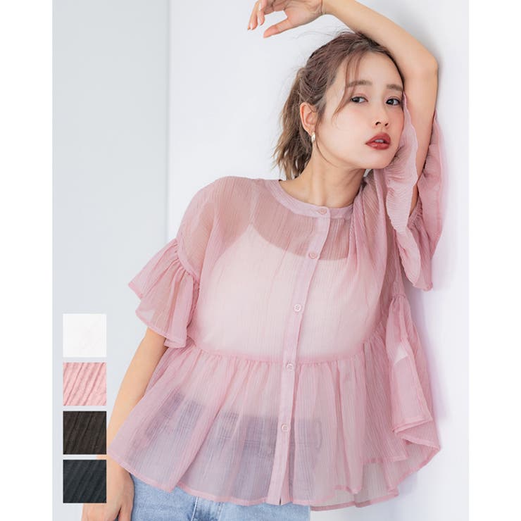 再入荷】シアーフリルブラウス[品番：PA000015966]｜coca（コカ