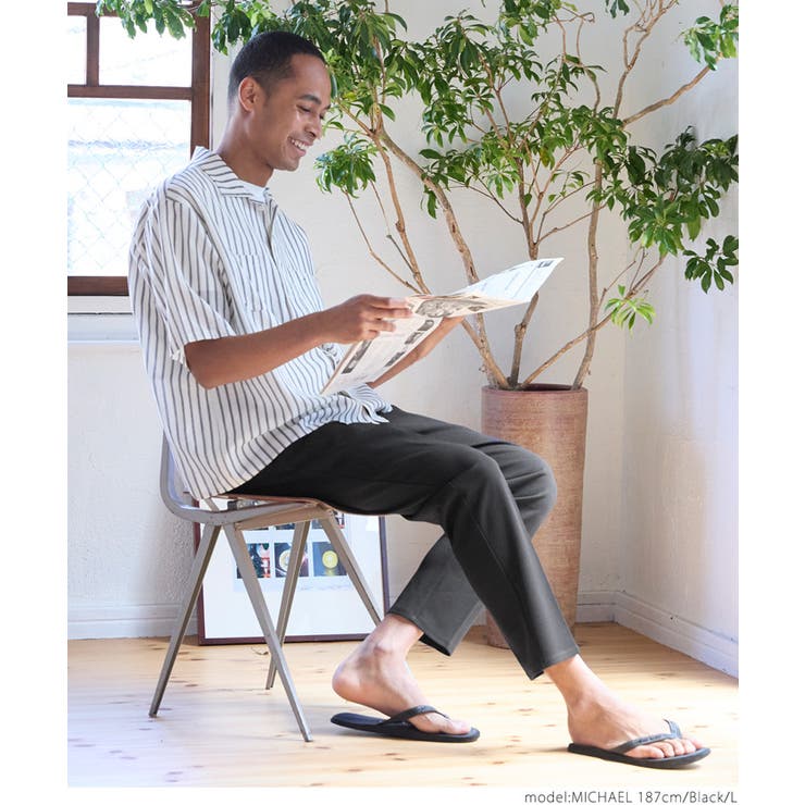 ［Black］ | メンズカットカルゼパンツ | coca