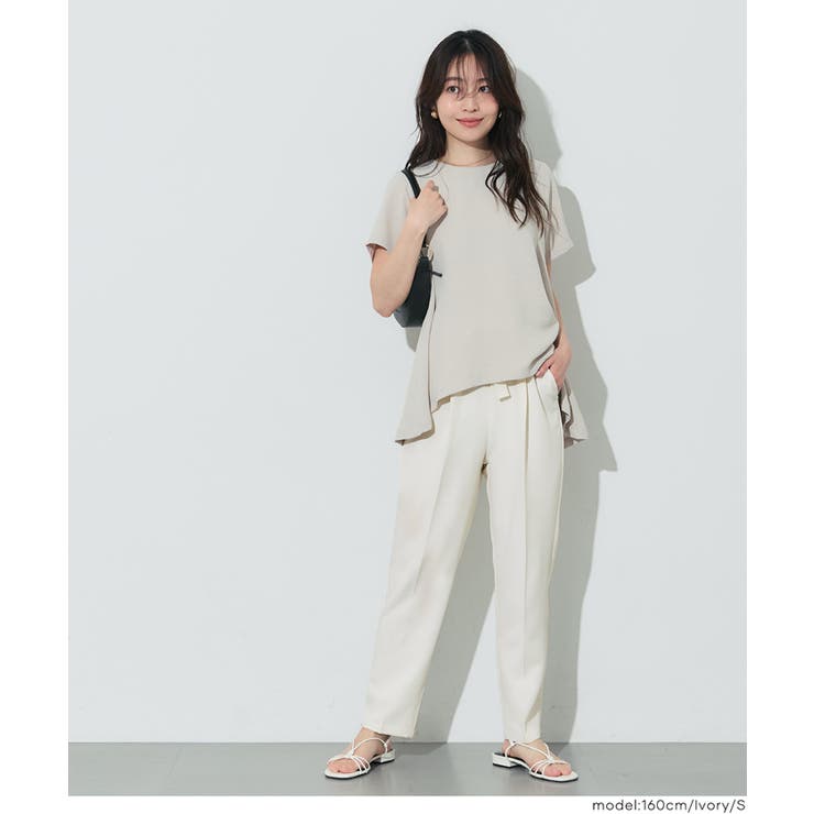 ［Ivory］ | ＼26ss新色登場／リボン付きテーパードパンツ | coca