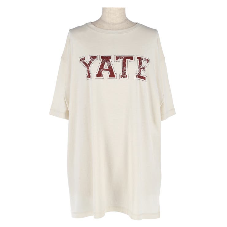 tシャツ ヴィンテージロゴカットソー レディース セール】ヴィンテージ風ロゴオーバーサイズロンT/かすれロゴ