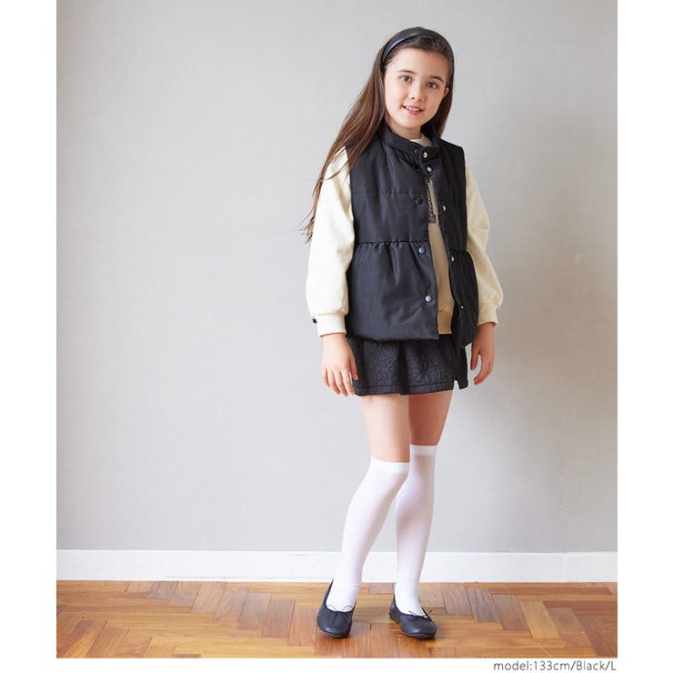 親子お揃いペプラム中綿ベスト ガールズ キッズ | coca | 詳細画像2 