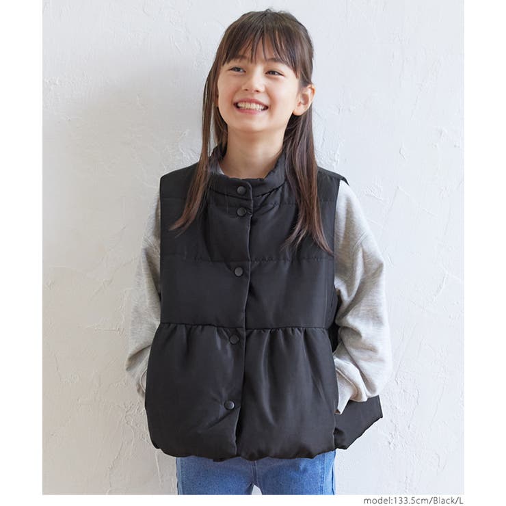 親子お揃いペプラム中綿ベスト ガールズ キッズ | coca | 詳細画像4 