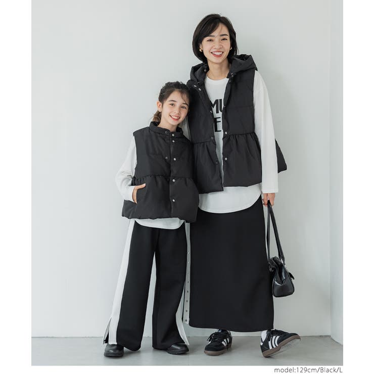 親子お揃いペプラム中綿ベスト ガールズ キッズ | coca | 詳細画像5 