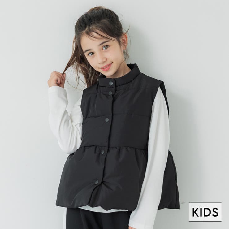 親子お揃いペプラム中綿ベスト ガールズ キッズ | coca | 詳細画像1 