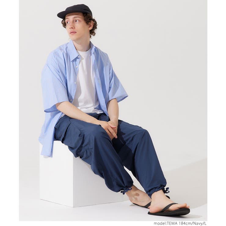 coco 中古 ワック WAAC メンズ パンツ 1(S) 青 ブルー ナイロン シンプル 薄手 春夏 coco 中古 ワック WAAC メンズ パンツ 1(S) 青 ブルー ナイロン